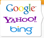 Optimización para buscadores, logo de yahoo, google y bing